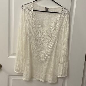 Ivory Floral Lace Blouse